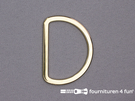 Platte D-ring - 40mm - goud