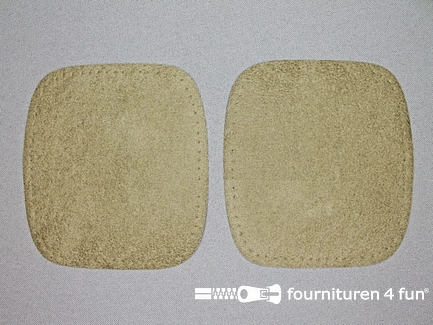Kniestukken - 110x100mm - suèdine - beige