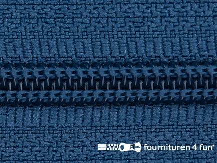 Deelbare spiraal rits 6mm met 2 schuivers jeans blauw