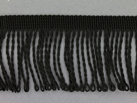 Nylon franje 60mm zwart