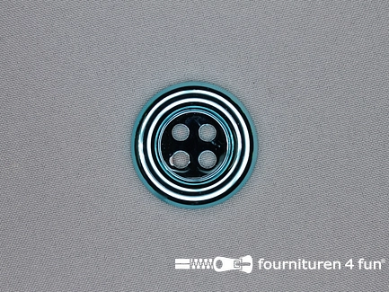 Clownsknoop - metallic - 38mm - aqua blauw