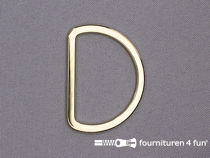 Platte D-ring - 40mm - goud