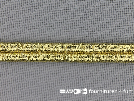 COUPON 8,2 meter (4 stukken, 3,35 + 2,55 + 1,3 + 1 meter) Soutache koord - 5mm - glans geel goud 