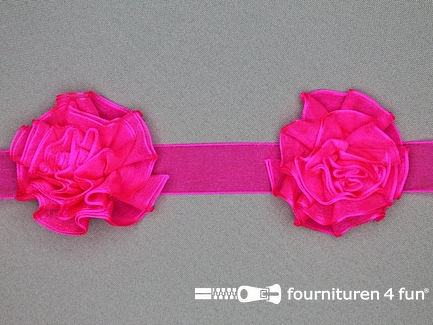 Bloemenkant 3D - 60mm - fuchsia roze