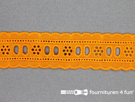 Broderie kant entredeux 30mm oranje