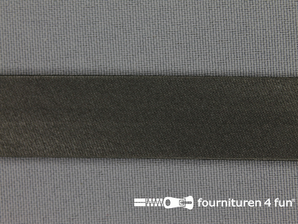 Satijnen biasband 18mm donker grijs