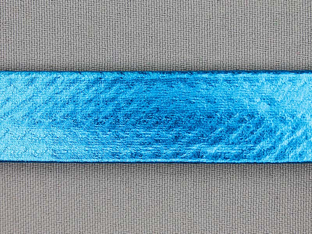 Rol 20 meter metallic biasband 20mm aqua blauw