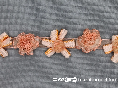 Bloemenkant 26mm zalm oranje