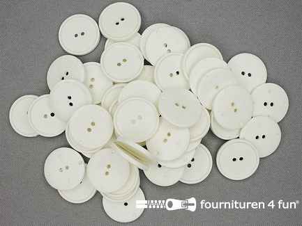 RESTANT 51 stuks Kunststof knoop - 25mm - off white - B-KEUZE