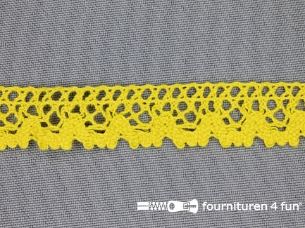 COUPON 4 meter (2 stukken, 2 + 2 meter) Ibiza broderie 16mm geel