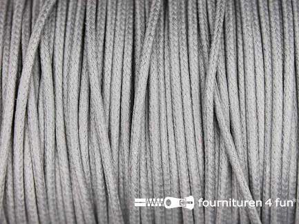Rol 50 meter katoen wax-look koord 1,5mm licht grijs