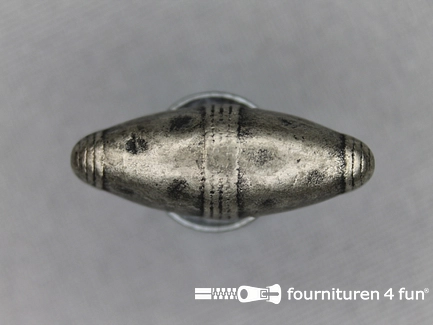 Houtje touwtje knoop 25mm zwart zilver