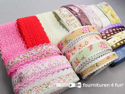 Set deco lint - 20 x 2 meter - verschillende kleuren en motieven