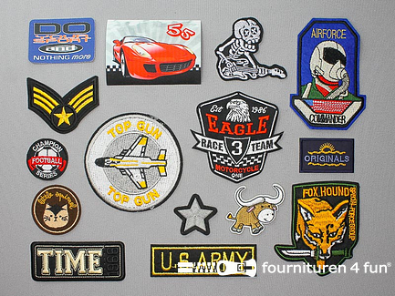 Collectie strijkapplicaties - 15 delige set - opstrijkbare patches