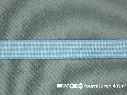 Ruitjes lint - 10mm - licht blauw