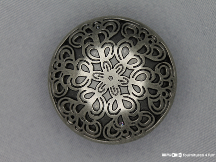 Zilveren knoop 33mm antique-look