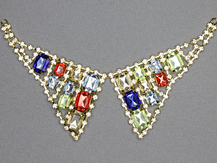 Strass stenen decoratie 185x50mm goud multicolor