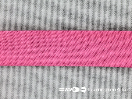 Rol 25 meter katoenen biasband - 18mm - fuchsia roze