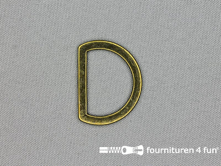 Platte D-ring - 26mm - brons