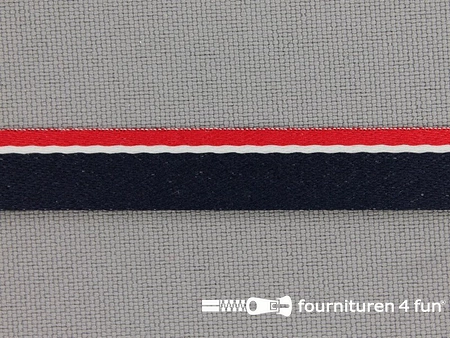 Modern band 10mm rood-wit-blauw