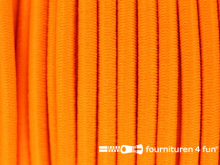 Rol 50 meter elastisch koord 3mm neon oranje
