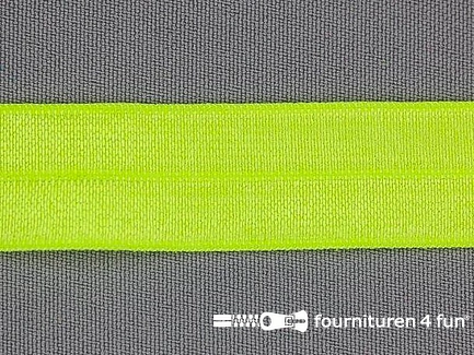 Rol 25 meter elastische biasband 20mm neon geel 