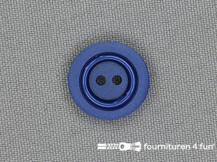 Kunststof design knoop - 17mm - kobalt blauw