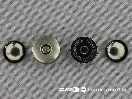 Magneetknoop - inslag - 14mm - zwart zilver