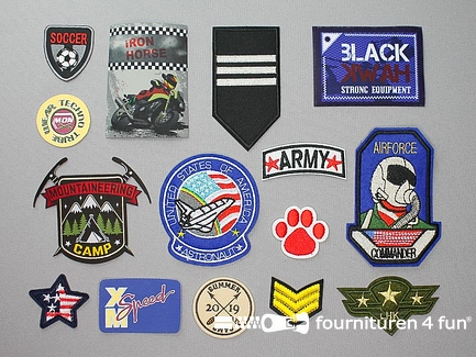 Collectie strijkapplicaties - 15 delige set - opstrijkbare patches