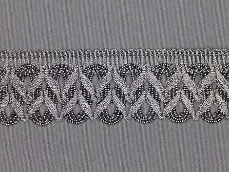 Kaart 25 meter zilver band 34mm antique zilver