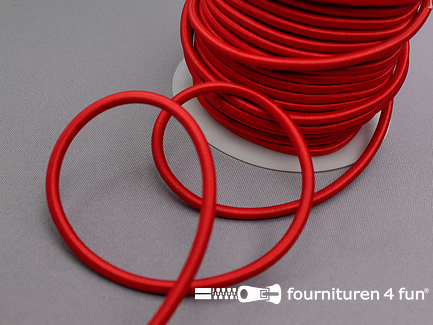 COUPON 3,2 meter (2 stukken, 1,55 + 1,65 meter) Elastisch koord 4,5mm rood