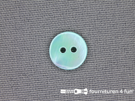 Parelmoer knoop 11mm mint groen