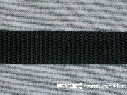 Rol 25 meter parachute band - 20mm - zwart