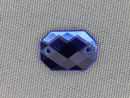 10 stuks Strass stenen rechthoek 14x10mm kobalt blauw