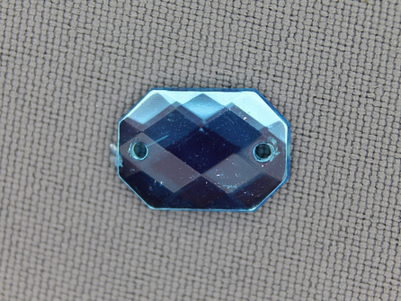 10 stuks Strass stenen rechthoek 14x10mm aqua blauw