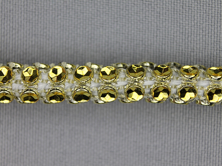 Strass koord 8mm goud