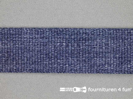 Katoen-look tassenband 30mm gemêleerd blauw