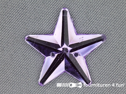 10 stuks Strass stenen ster 25mm lila paars