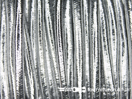 Rol 100 meter elastisch koord - 3mm - zilver