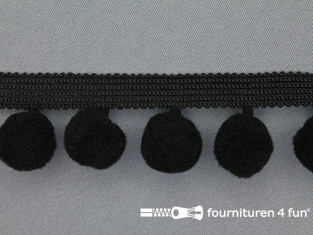 Bolletjesband - 40mm - zwart