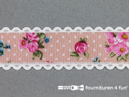Vintage lint 25mm multicolor oud roze