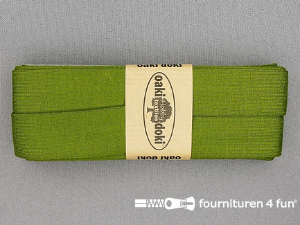 Oaki Doki Tricot biaisband - 20mm x 3 meter - olijf groen (430)