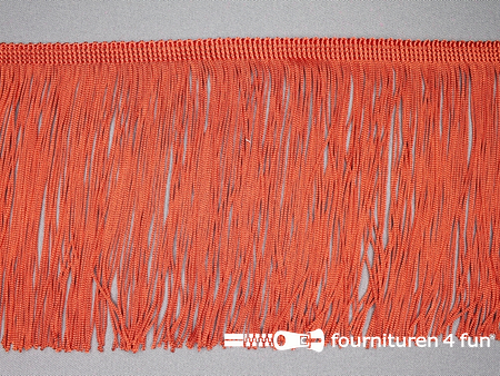 Kaart 10 meter charleston franje 150mm oranje-koraalrood
