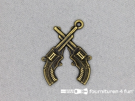 Steampunk hanger 30x23mm revolver brons