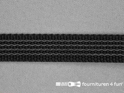 Halsband met rubber - 15mm - zwart