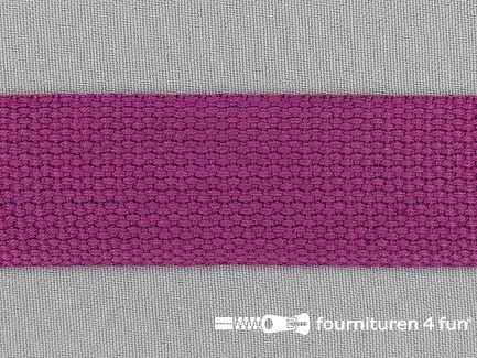 Katoen-look tassenband 32mm aubergine