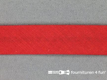 Rol 25 meter katoenen biasband - 18mm - warm rood