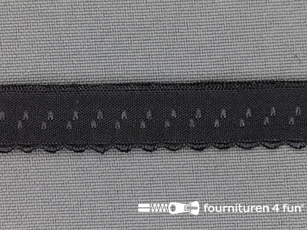 Luxe elastische biasband 12mm donker grijs