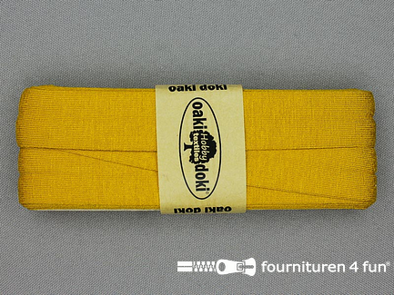 Oaki Doki Tricot biaisband - 20mm x 3 meter - mosterd geel (950)
