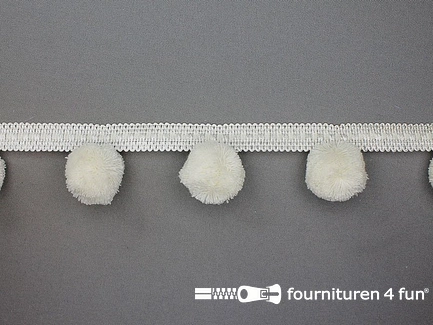 Sierband met pompons - 50mm - off white